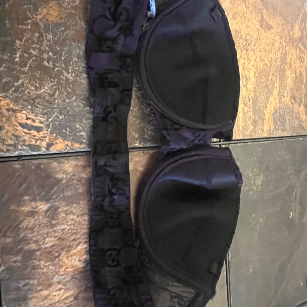 Vintage late 1990’s Tom Ford Gucci Black GG Strapless Underwear Set - Picture 3 of 11